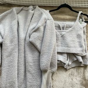 3-piece light gray loungewear set